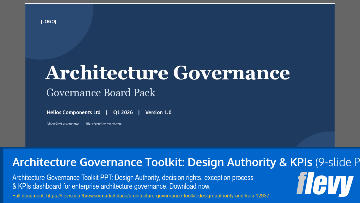 Architecture Governance Toolkit: Design Authority & KPIs (9-slide PPT PowerPoint presentation template (PPTX)) Preview Image
