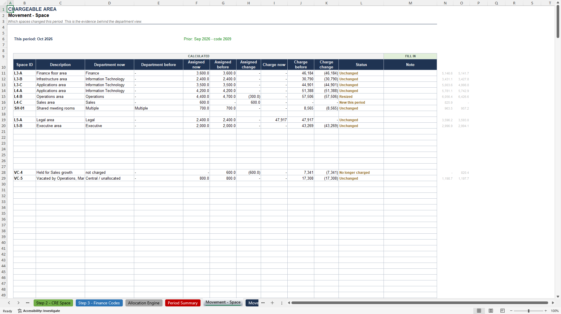 Office Occupancy Cost Allocation Model (Excel template (XLSX)) Preview Image