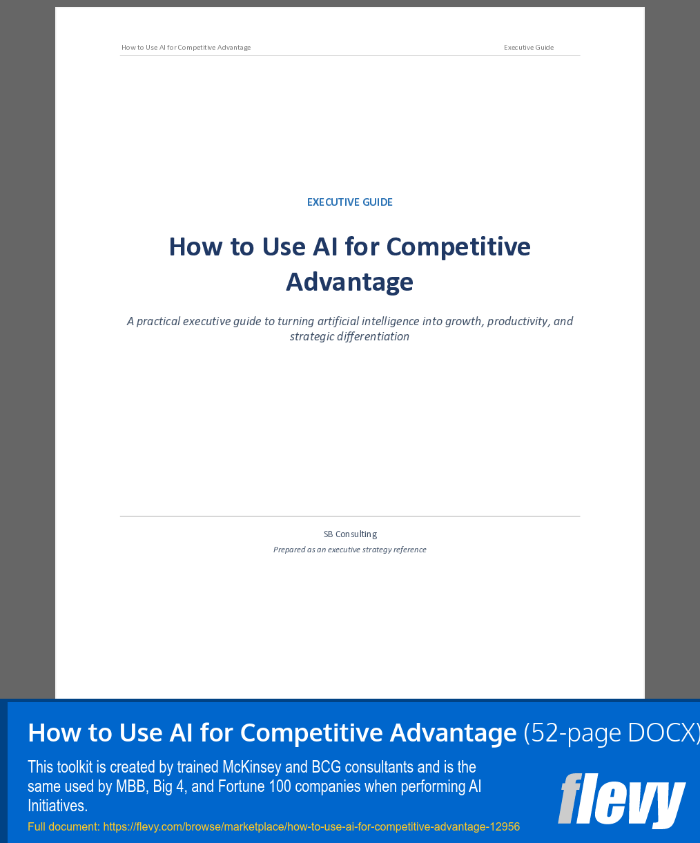 How to Use AI for Competitive Advantage (52-page Word document) Preview Image