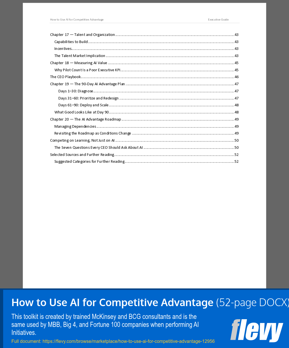 How to Use AI for Competitive Advantage (52-page Word document) Preview Image