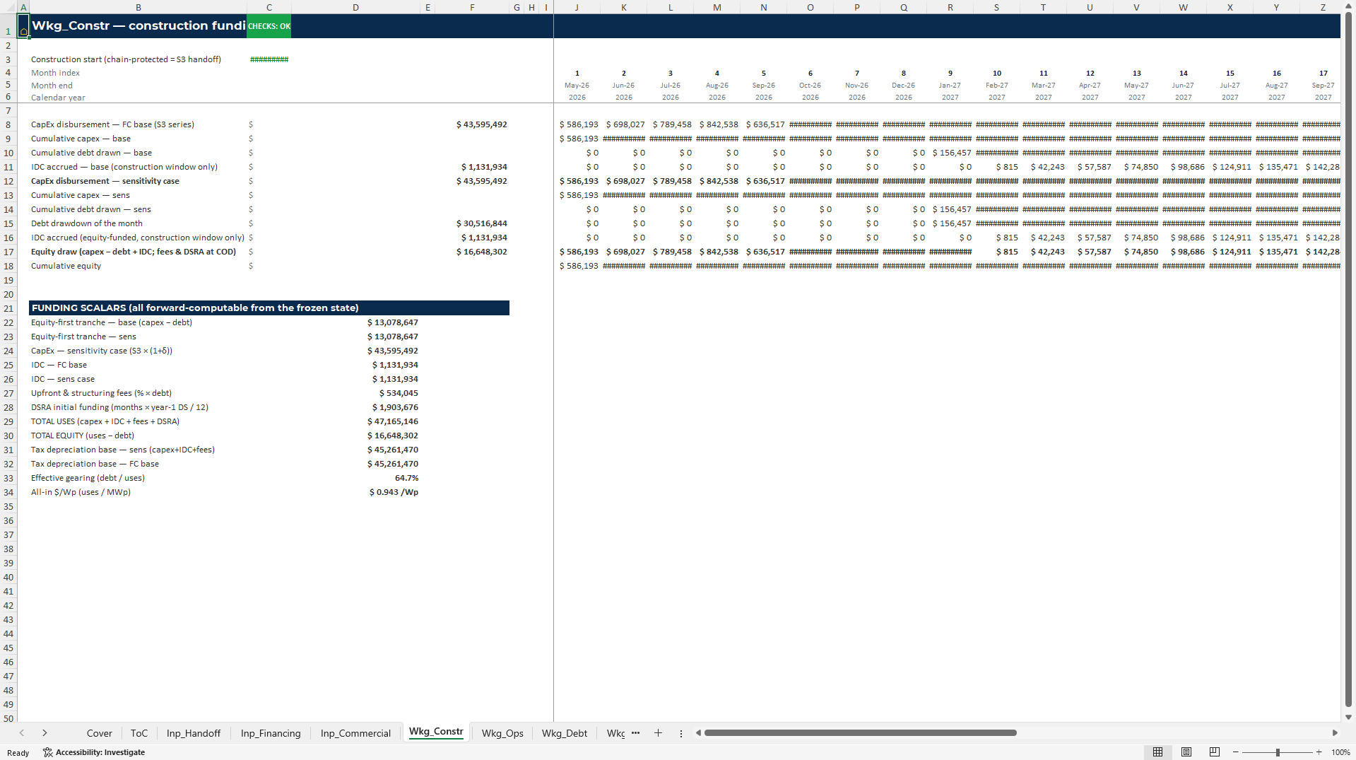 Solar Project Finance Model: P50/P90, PPA & Sculpted Debt (Excel template (XLSX)) Preview Image