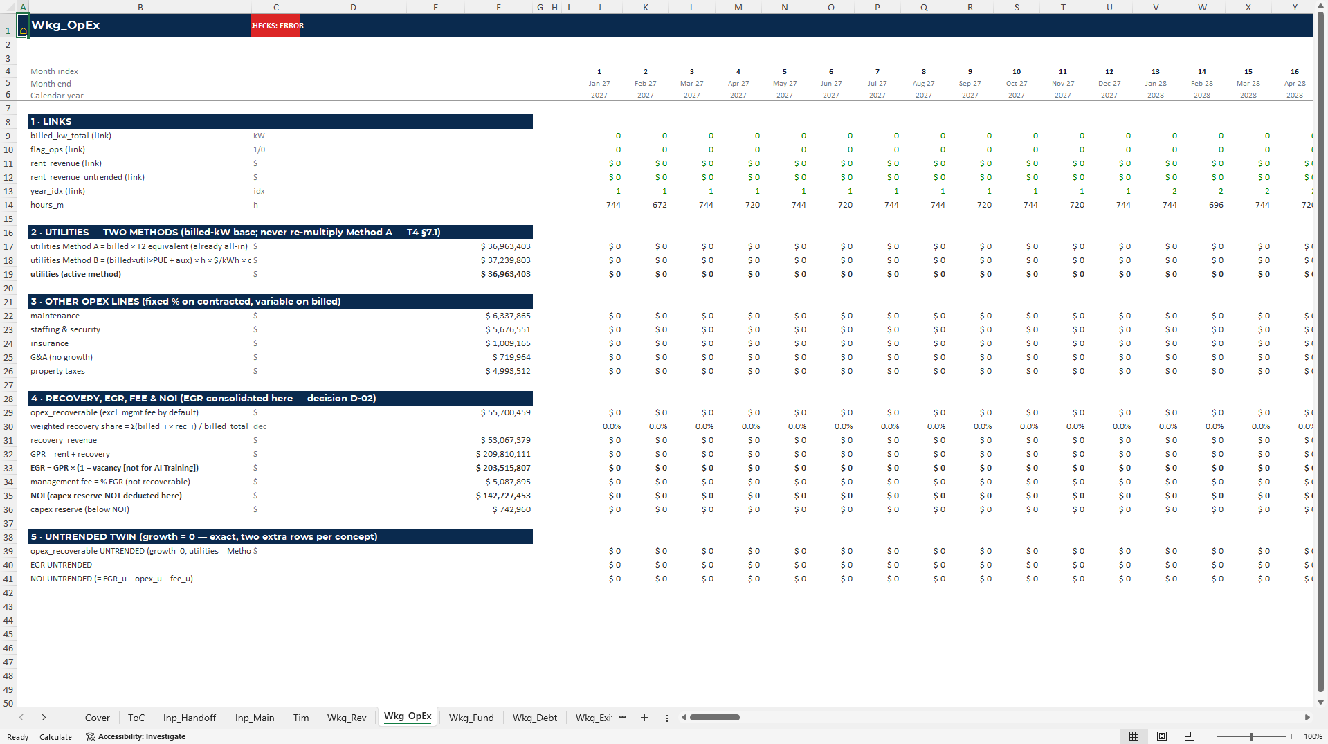 Data Center Project Finance Model: Sponsor, Equity & Lender (Excel template (XLSX)) Preview Image