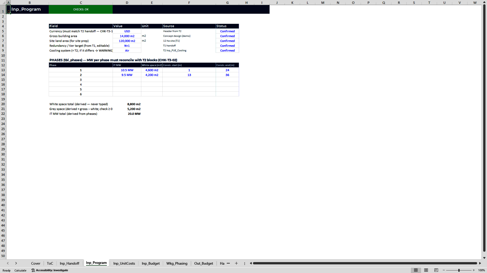 Data Center CapEx, Underwriting & Investment Committee Pack (Excel template (XLSX)) Preview Image