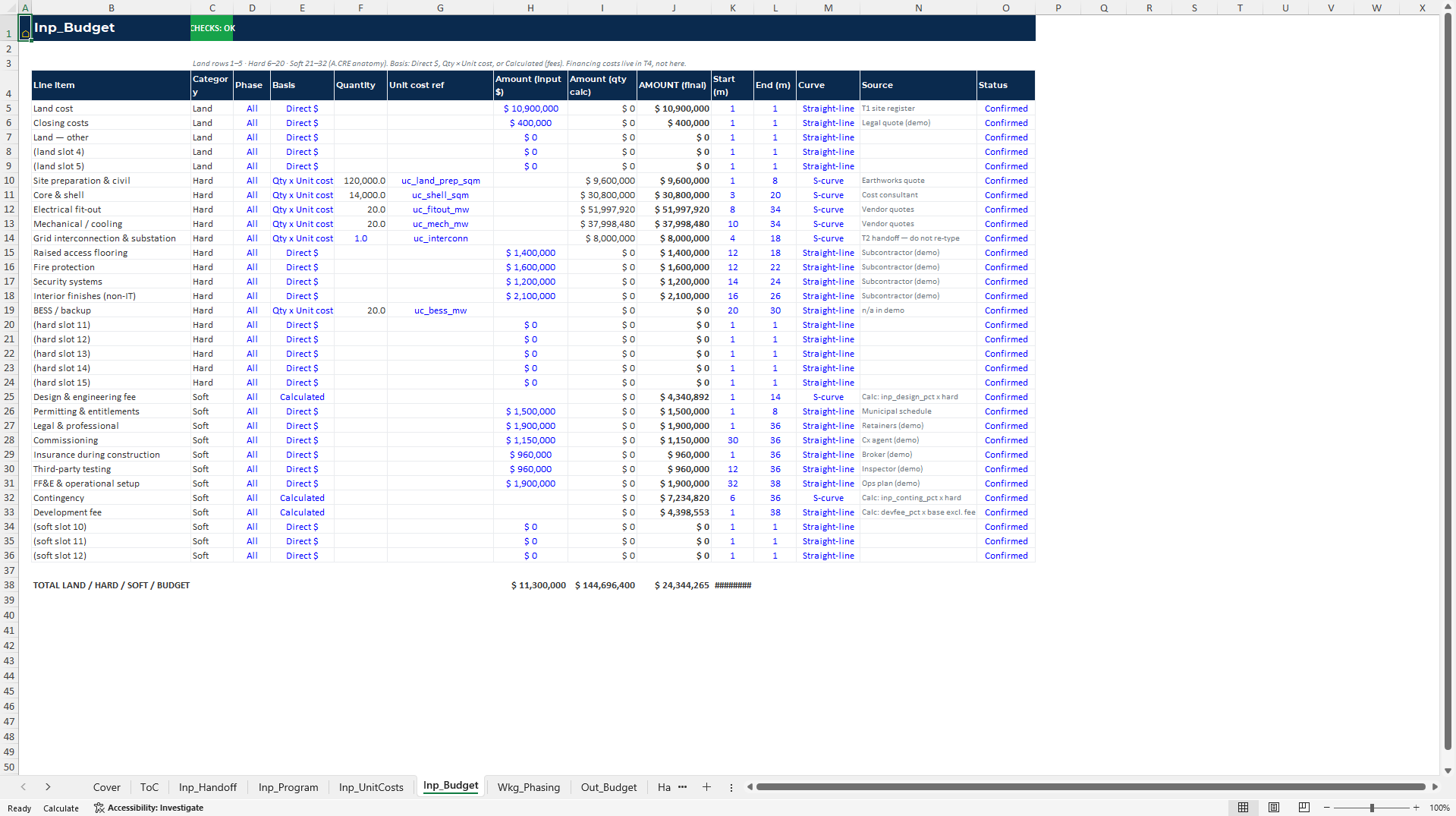 Data Center CapEx, Underwriting & Investment Committee Pack (Excel template (XLSX)) Preview Image