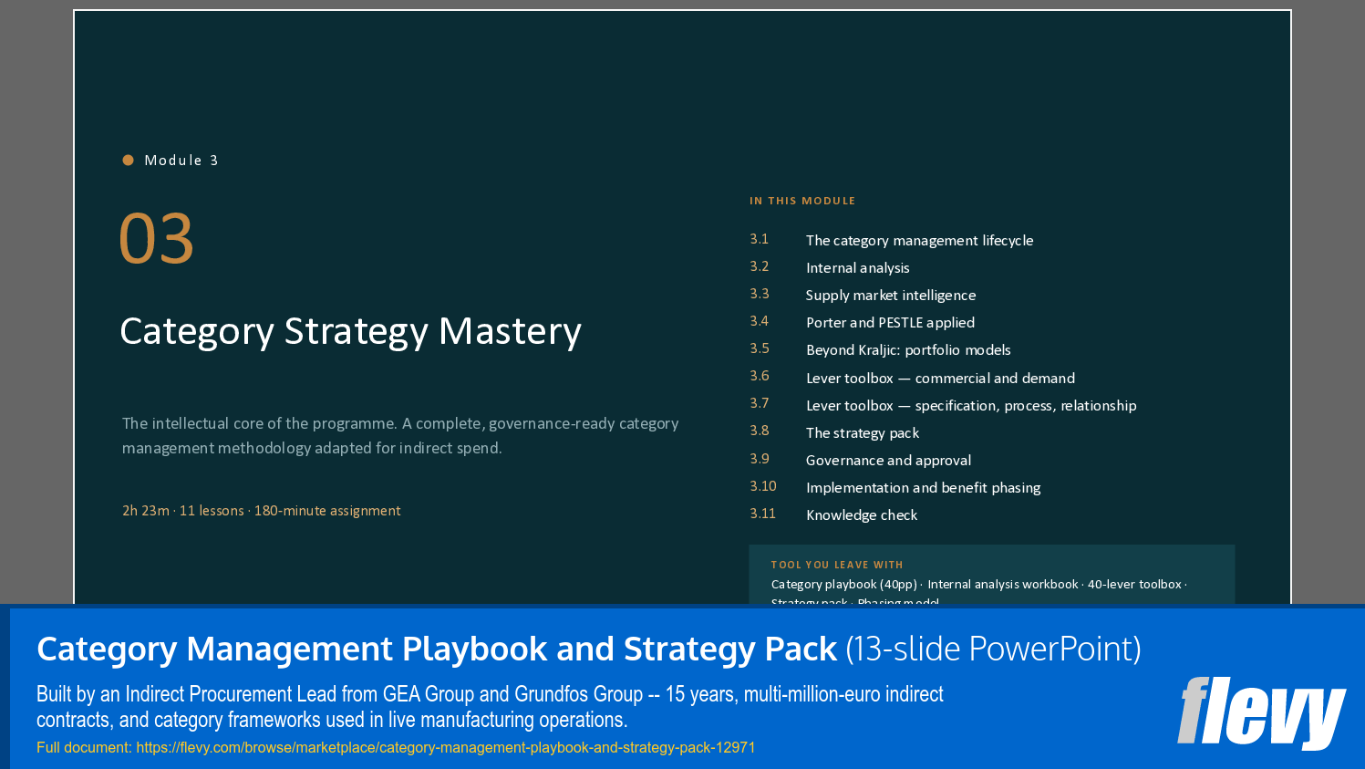 Category Management Playbook and Strategy Pack (13-slide PPT PowerPoint presentation template (PPTX)) Preview Image