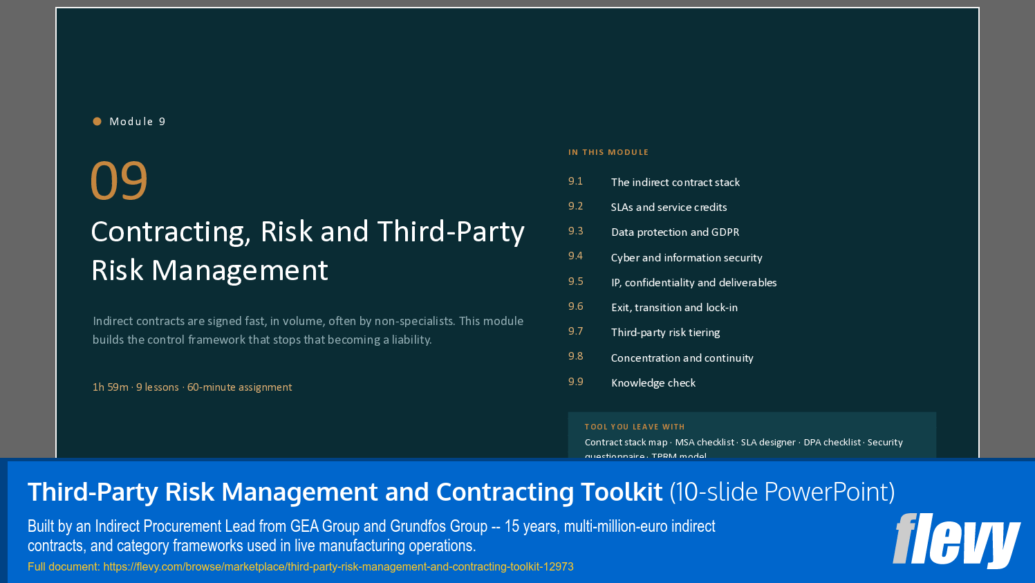 Third-Party Risk Management and Contracting Toolkit (10-slide PPT PowerPoint presentation template (PPTX)) Preview Image