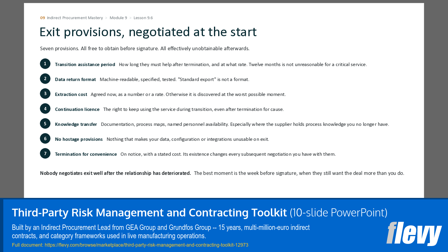 Third-Party Risk Management and Contracting Toolkit (10-slide PPT PowerPoint presentation template (PPTX)) Preview Image