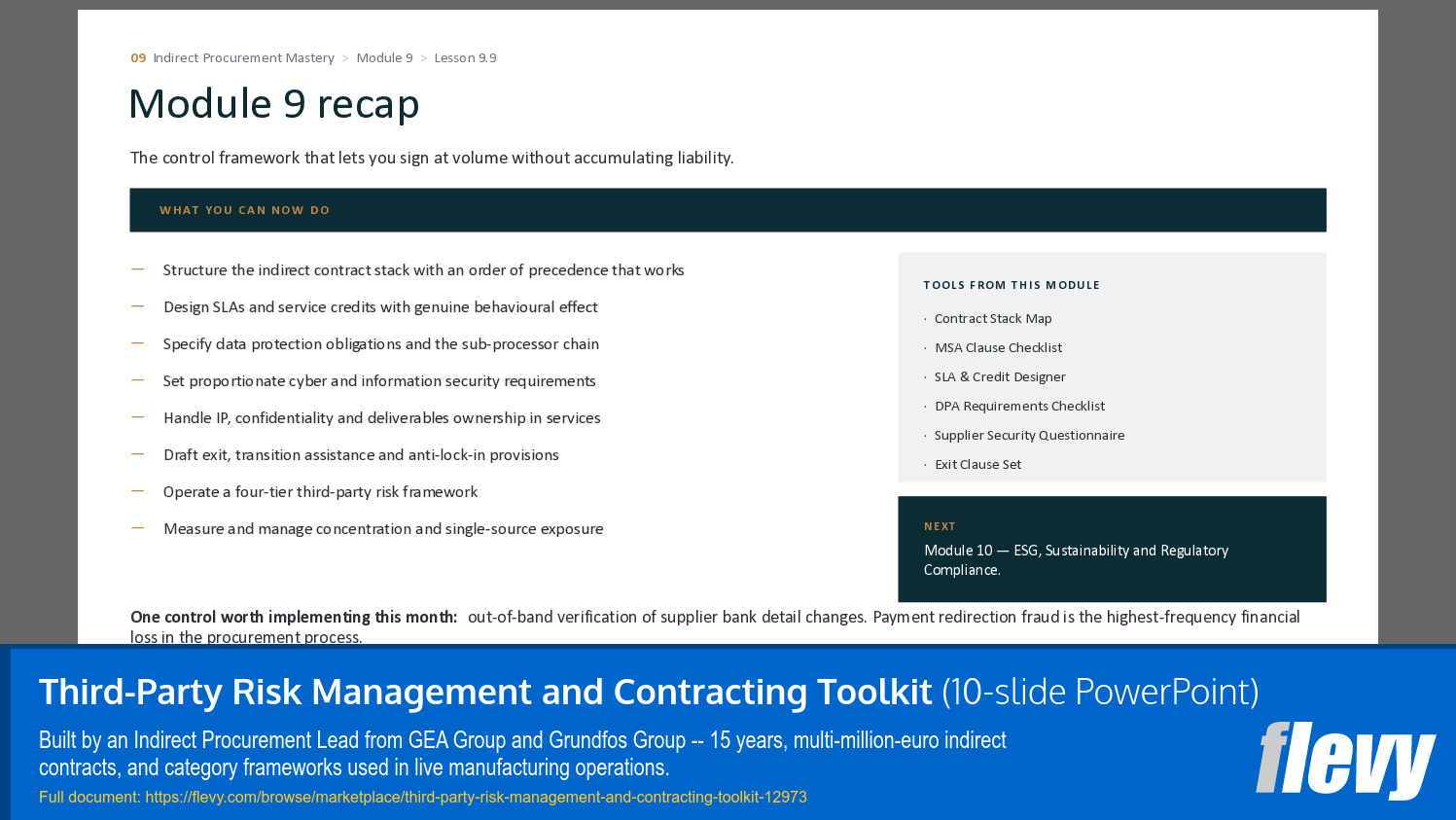 Third-Party Risk Management and Contracting Toolkit (10-slide PPT PowerPoint presentation template (PPTX)) Preview Image