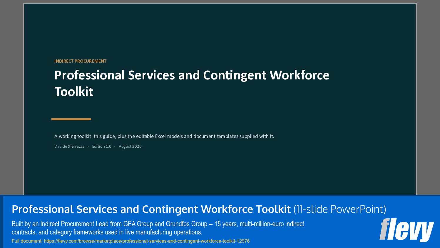 Professional Services and Contingent Workforce Toolkit (11-slide PPT PowerPoint presentation template (PPTX)) Preview Image