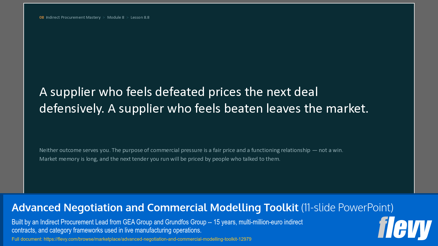 Advanced Negotiation and Commercial Modelling Toolkit (11-slide PPT PowerPoint presentation template (PPTX)) Preview Image