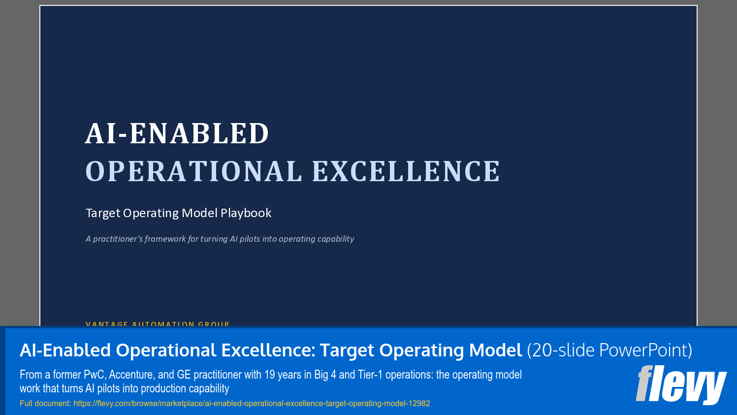 AI-Enabled Operational Excellence: Target Operating Model (20-slide PPT PowerPoint presentation template (PPTX)) Preview Image