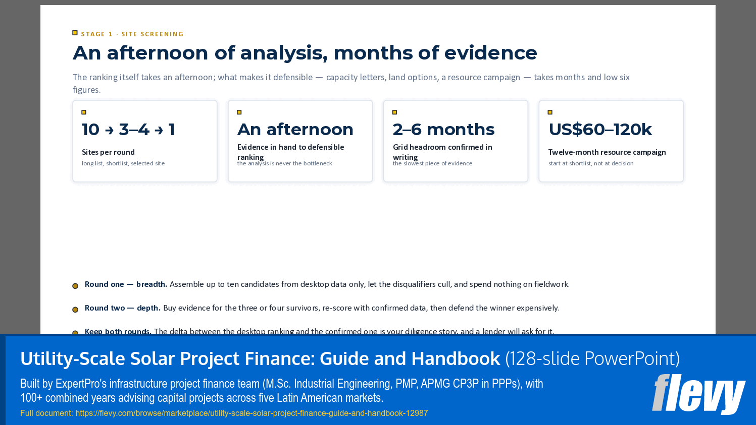 Utility-Scale Solar Project Finance: Guide and Handbook (128-slide PPT PowerPoint presentation template (PPTX)) Preview Image