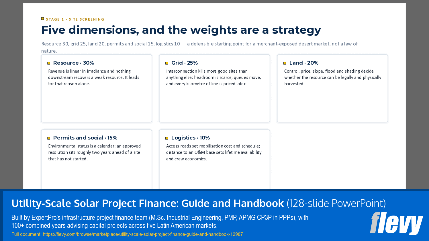 Utility-Scale Solar Project Finance: Guide and Handbook (128-slide PPT PowerPoint presentation template (PPTX)) Preview Image
