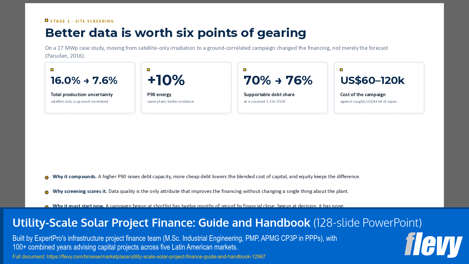 Utility-Scale Solar Project Finance: Guide and Handbook (128-slide PPT PowerPoint presentation template (PPTX)) Preview Image