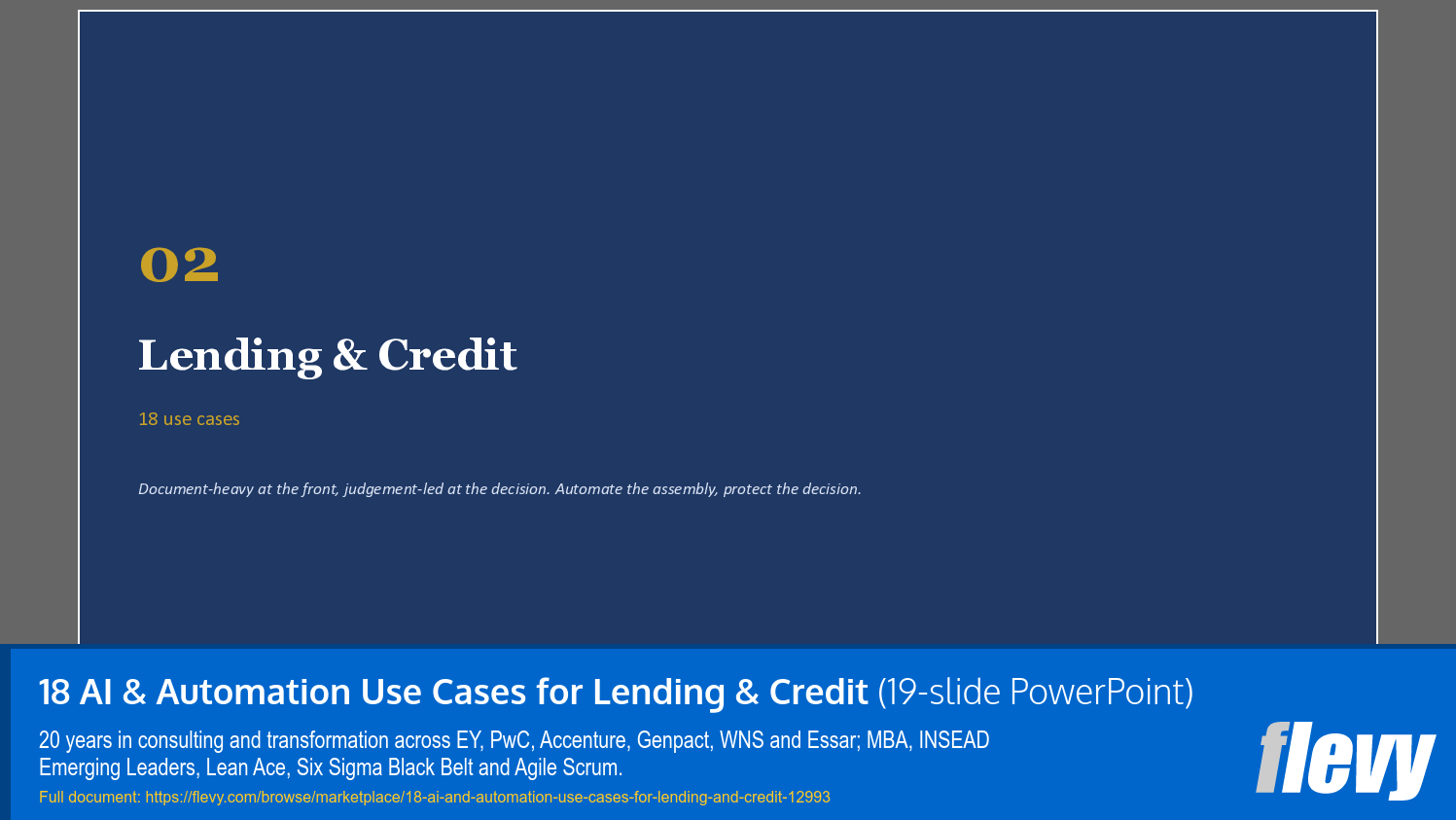 18 AI & Automation Use Cases for Lending & Credit (19-slide PPT PowerPoint presentation template (PPTX)) Preview Image