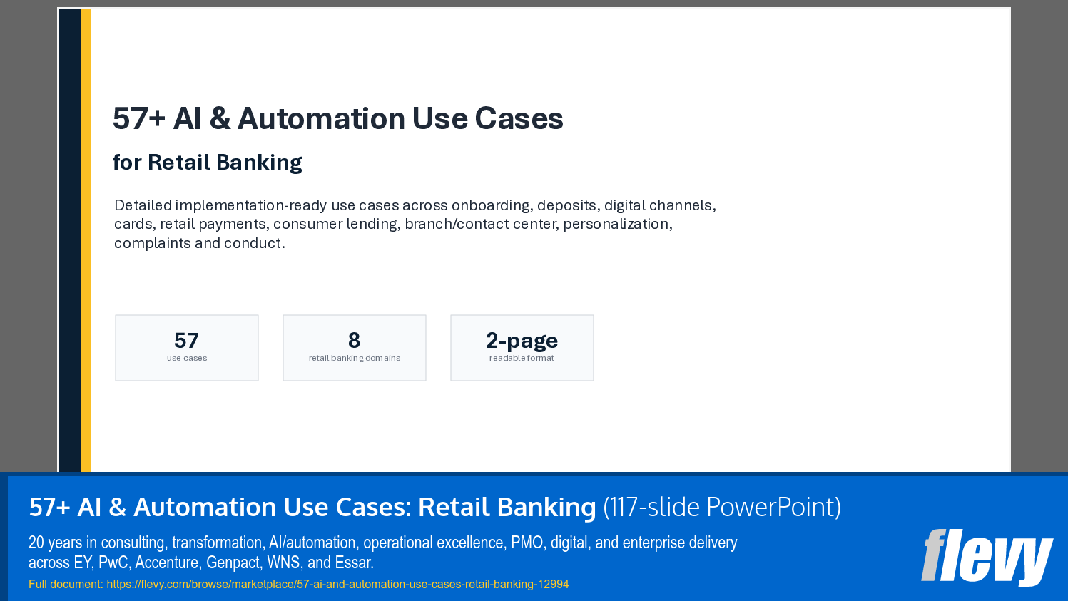 57+ AI & Automation Use Cases: Retail Banking (117-slide PPT PowerPoint presentation template (PPTX)) Preview Image
