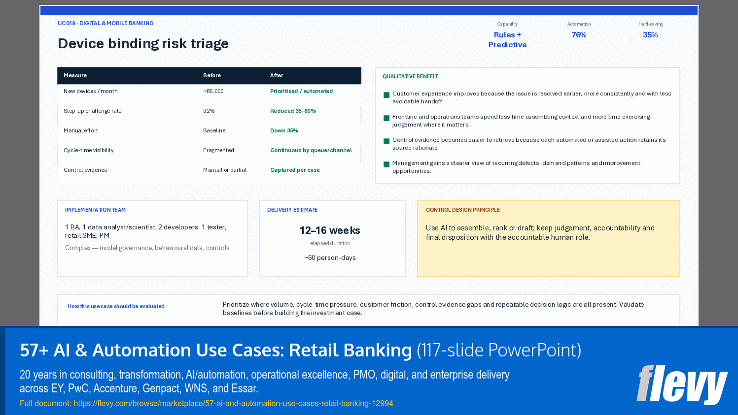57+ AI & Automation Use Cases: Retail Banking (117-slide PPT PowerPoint presentation template (PPTX)) Preview Image