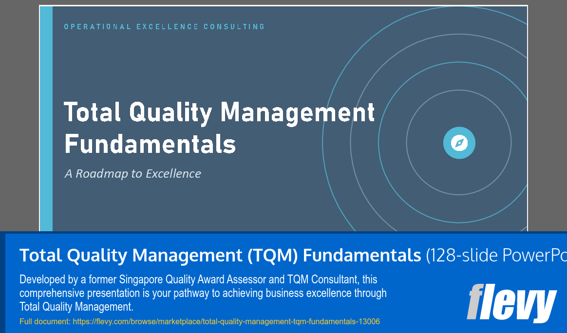 Total Quality Management (TQM) Fundamentals (128-slide PPT PowerPoint presentation template (PPTX)) Preview Image