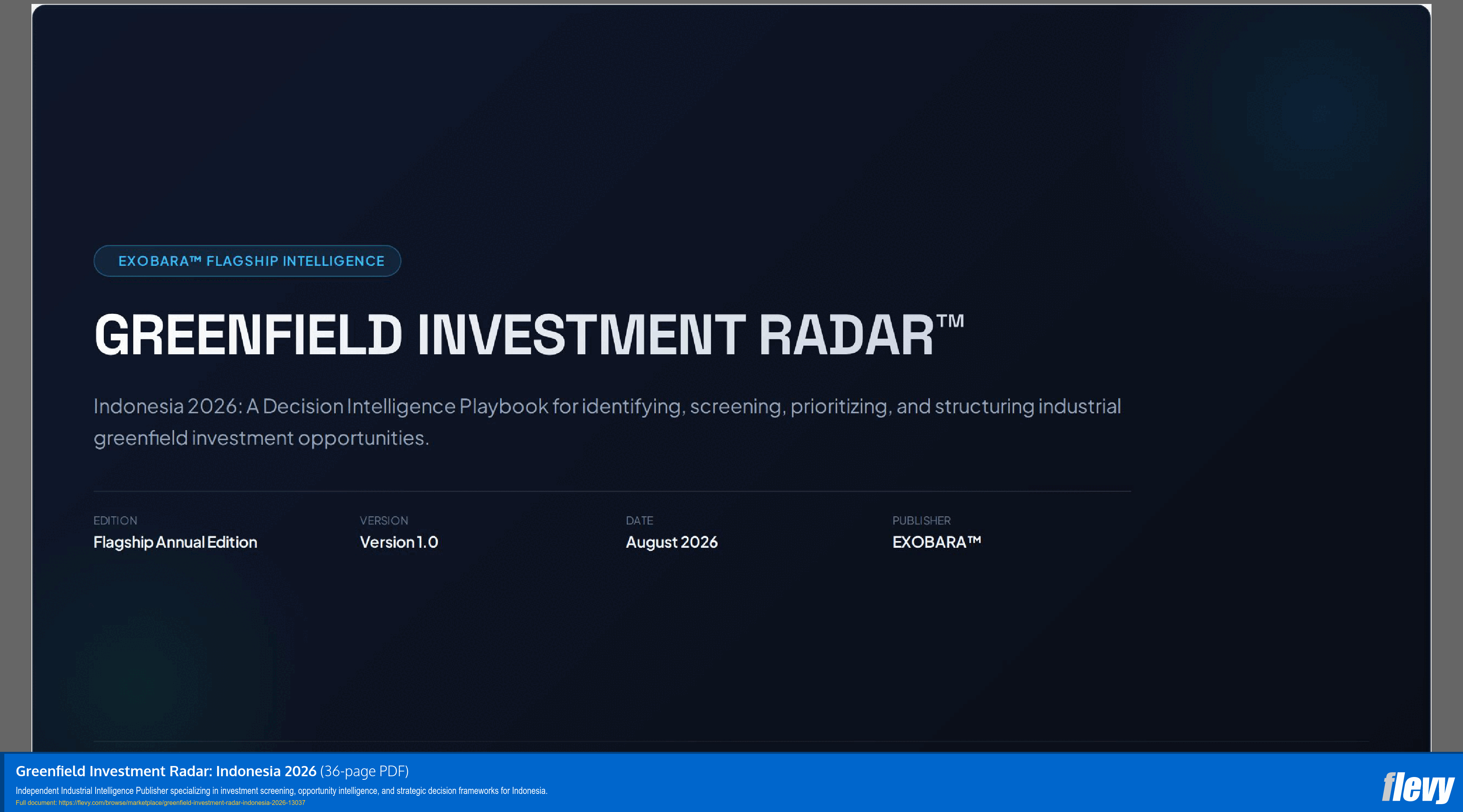 Greenfield Investment Radar: Indonesia 2026 (36-page PDF document) Preview Image
