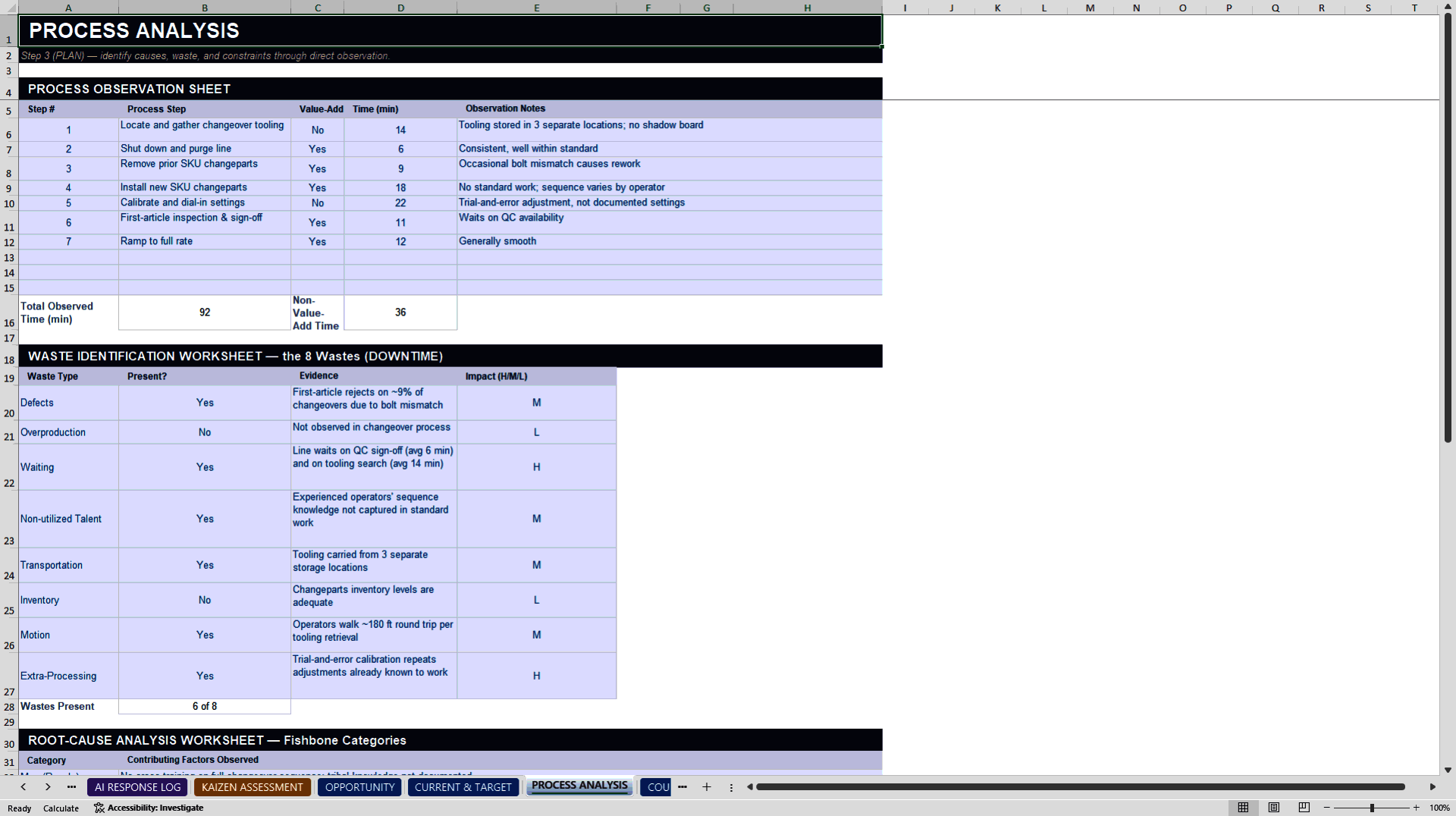 Kaizen AI Generation Engine (Excel template (XLSX)) Preview Image