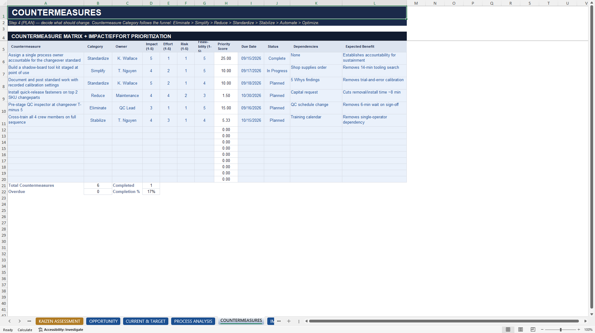 Kaizen AI Generation Engine (Excel template (XLSX)) Preview Image