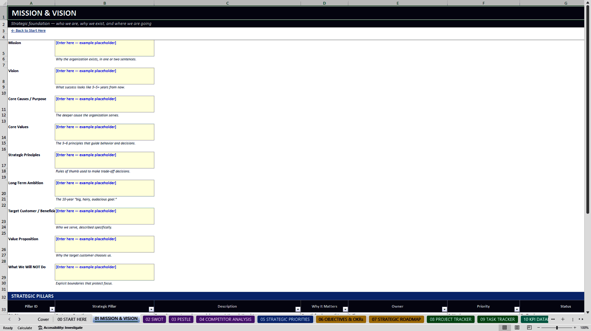 Strategy OS (Excel template (XLSX)) Preview Image