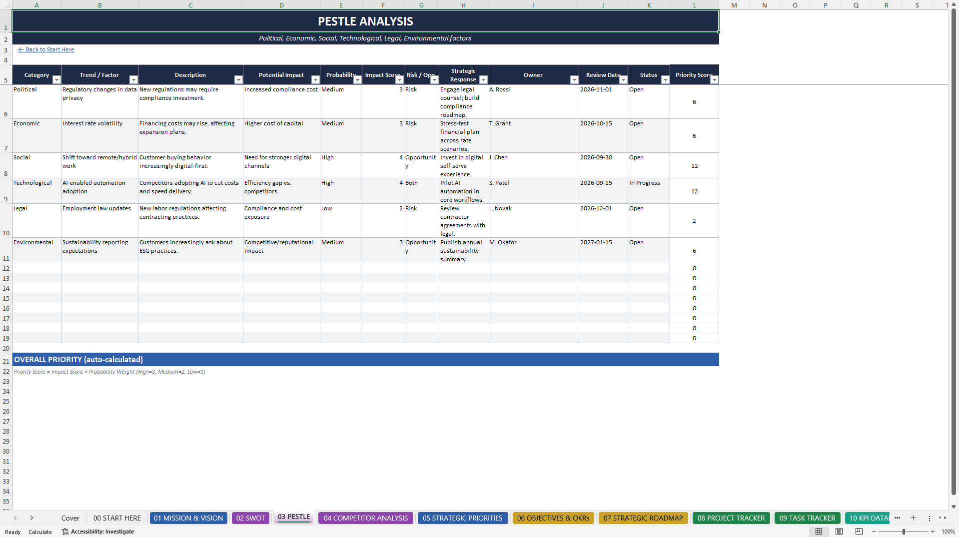 Strategy OS (Excel template (XLSX)) Preview Image