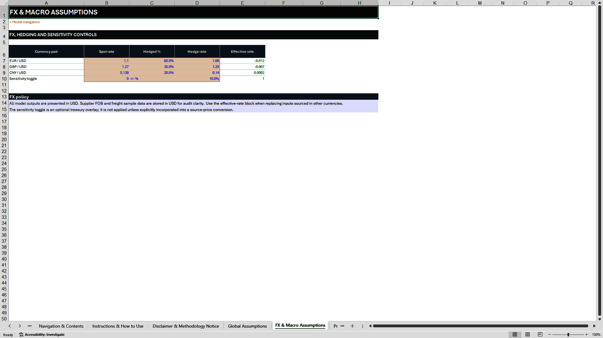 EU CBAM Importer Cost, Pricing, and Supplier Strategy (Excel template (XLSX)) Preview Image