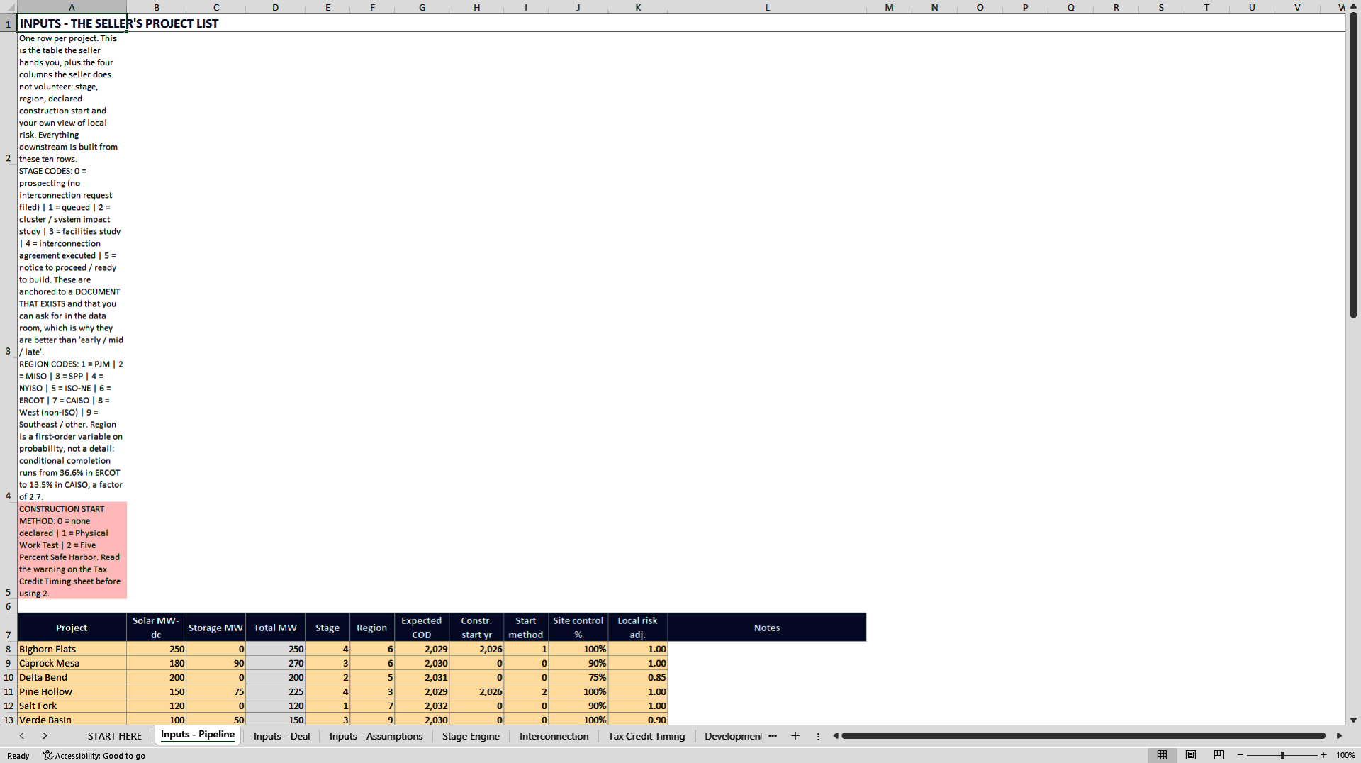 Renewable Development Pipeline Acquisition Model (Excel template (XLSX)) Preview Image