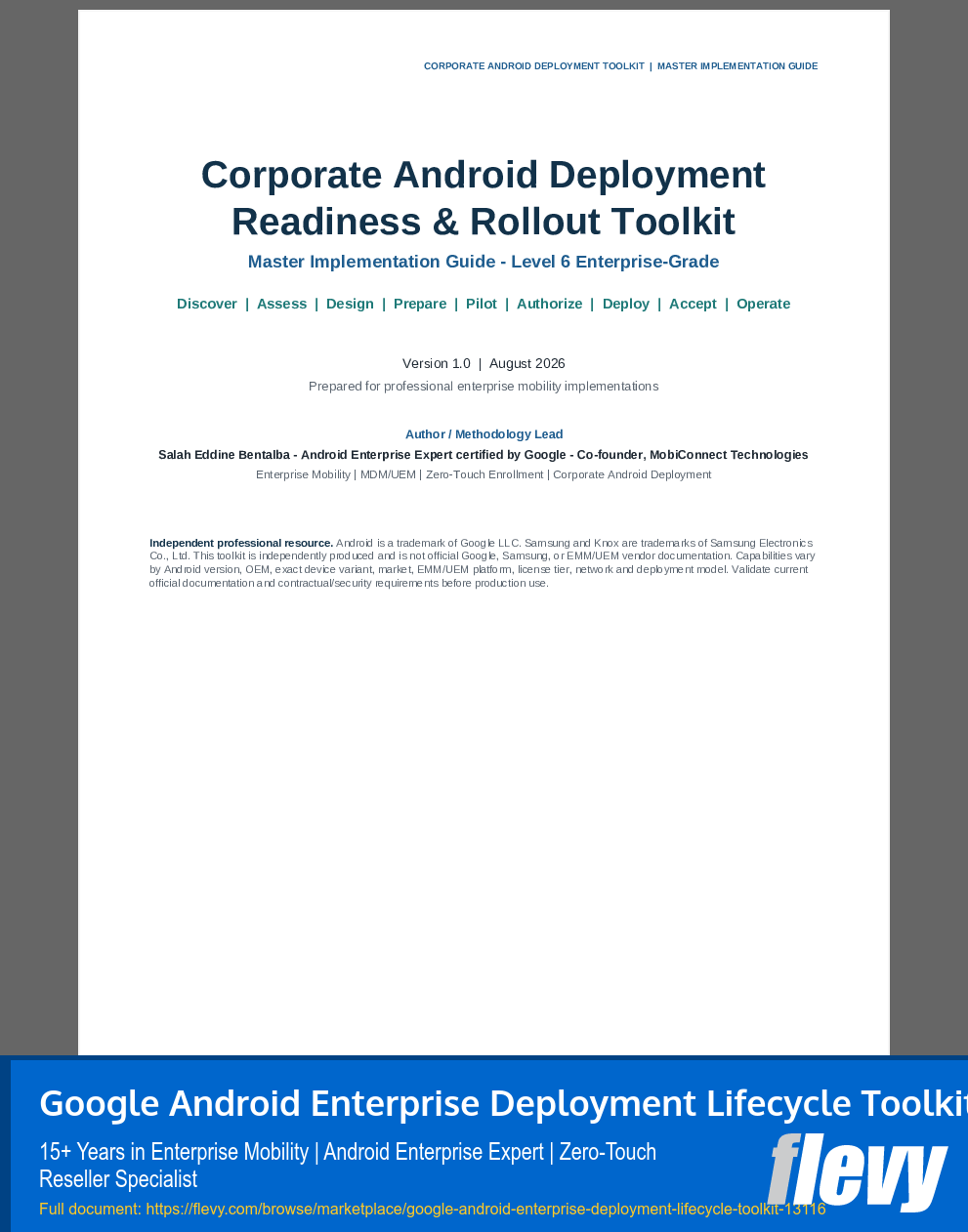 Google Android Enterprise Deployment Lifecycle Toolkit (23-page PDF document) Preview Image