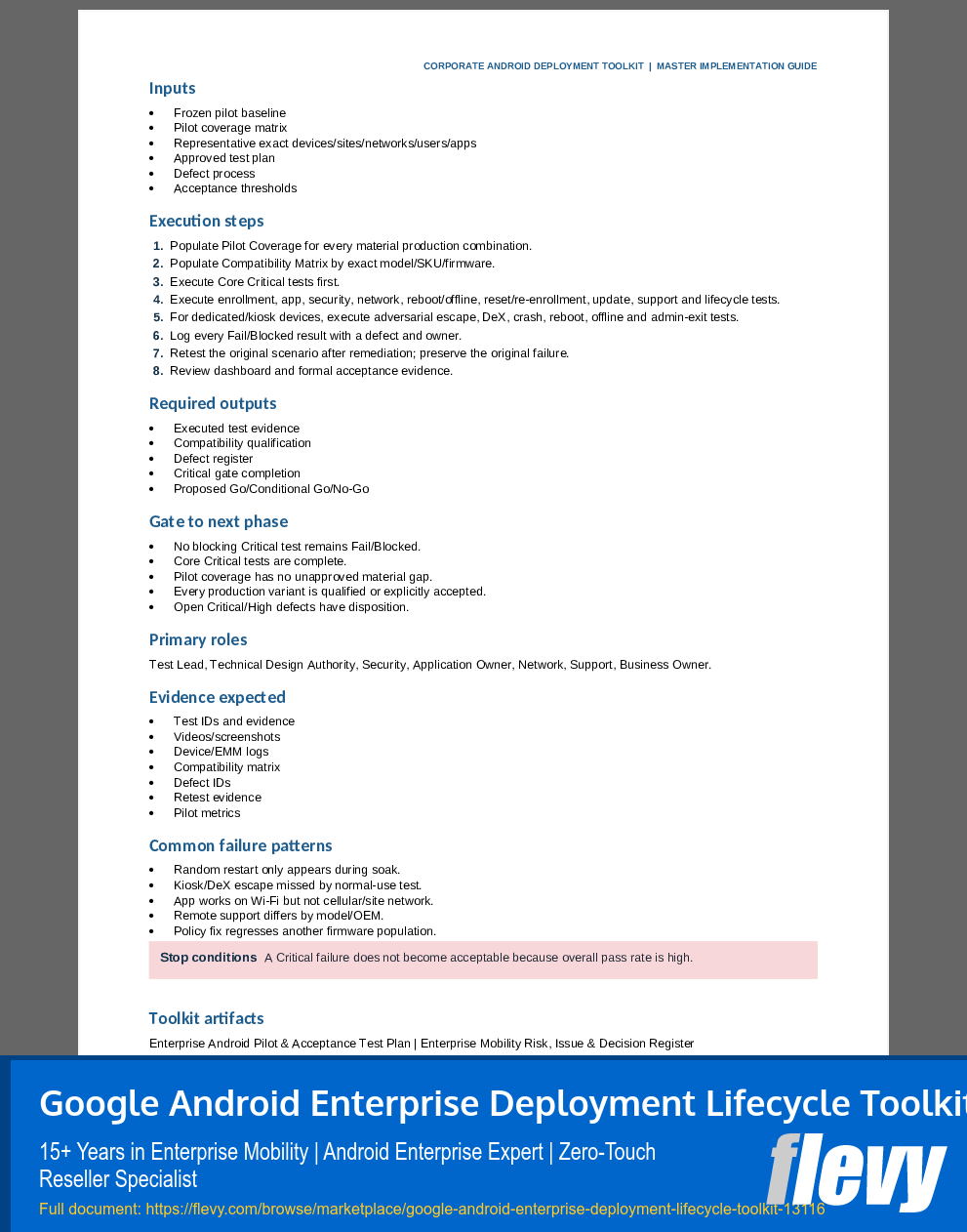 Google Android Enterprise Deployment Lifecycle Toolkit (23-page PDF document) Preview Image