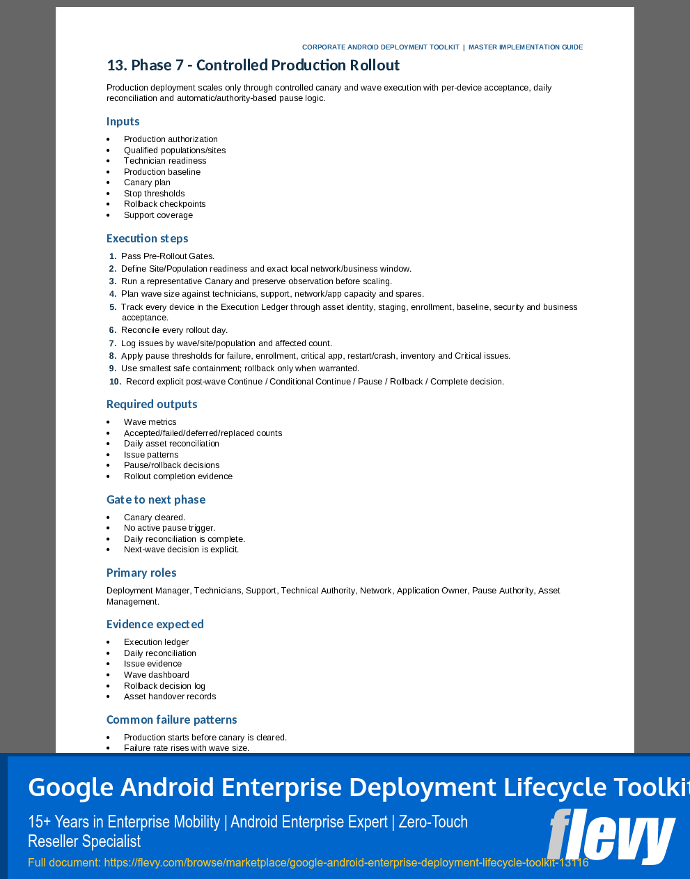 Google Android Enterprise Deployment Lifecycle Toolkit (23-page PDF document) Preview Image