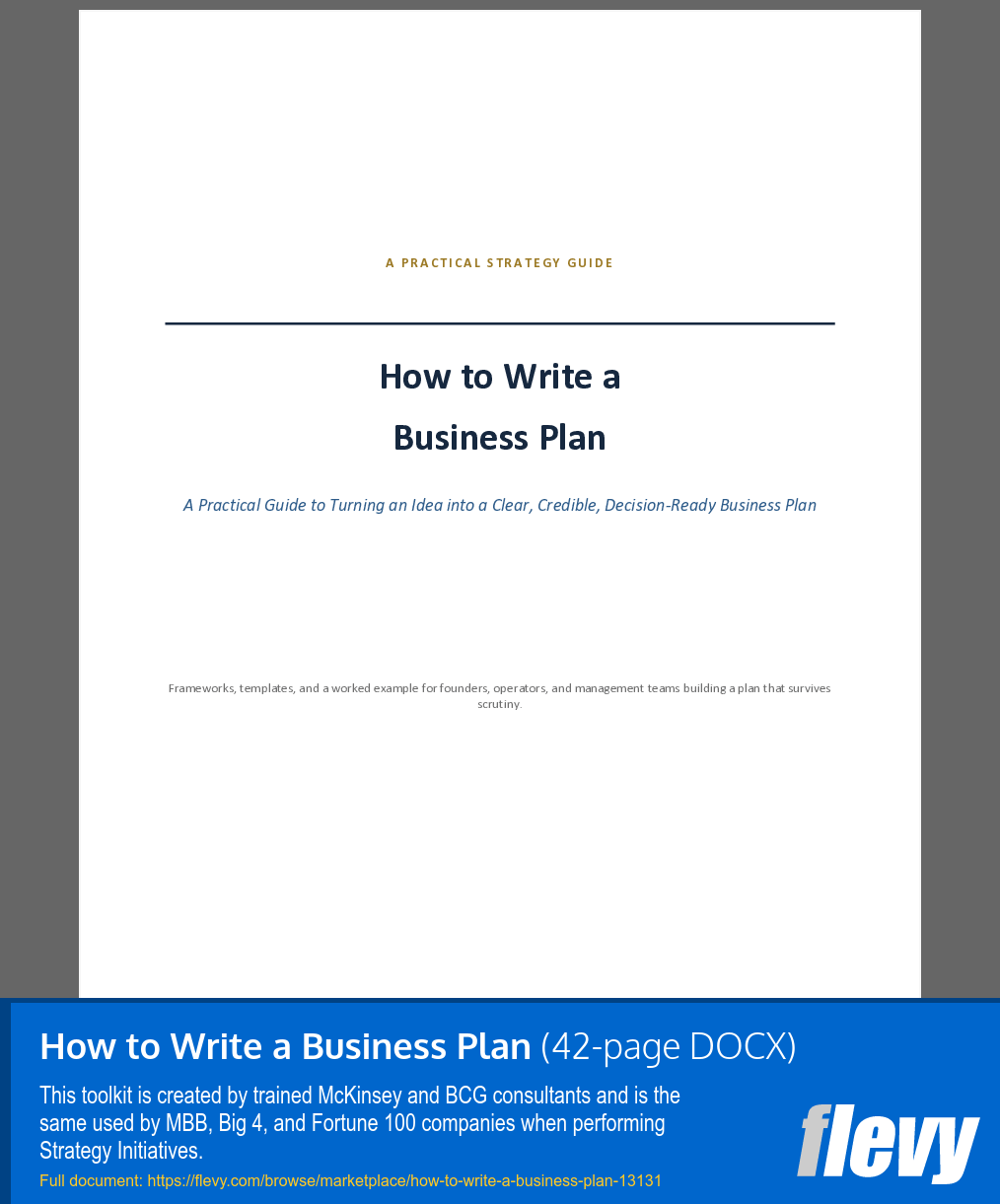 How to Write a Business Plan (42-page Word document) Preview Image