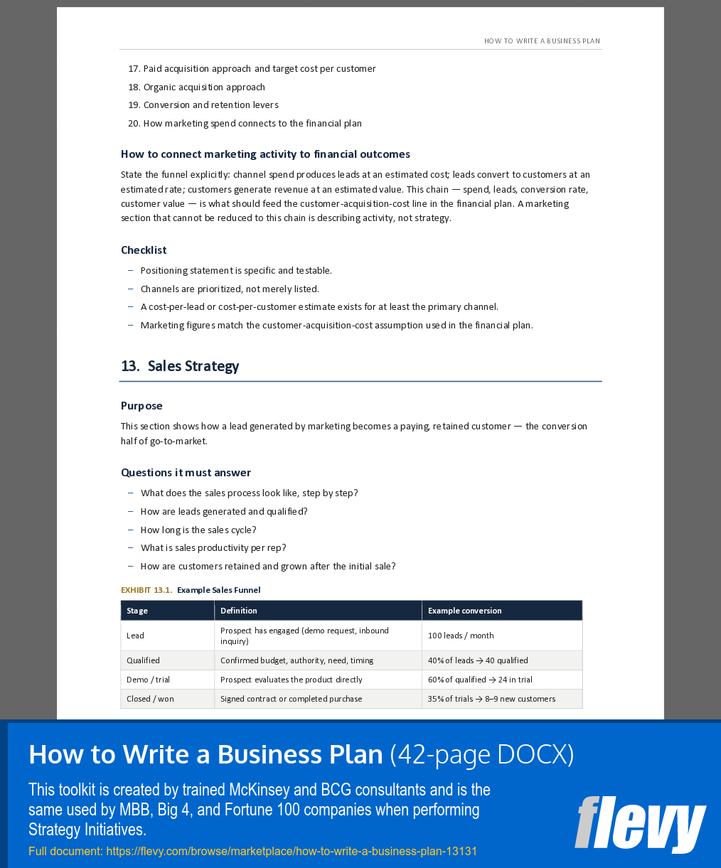 How to Write a Business Plan (42-page Word document) Preview Image
