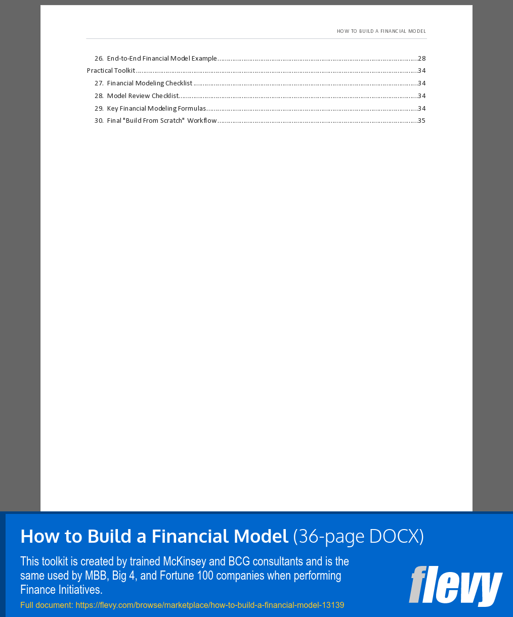 How to Build a Financial Model (36-page Word document) Preview Image