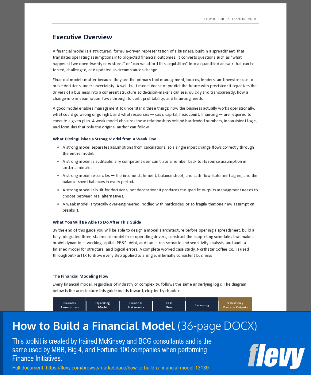 How to Build a Financial Model (36-page Word document) Preview Image