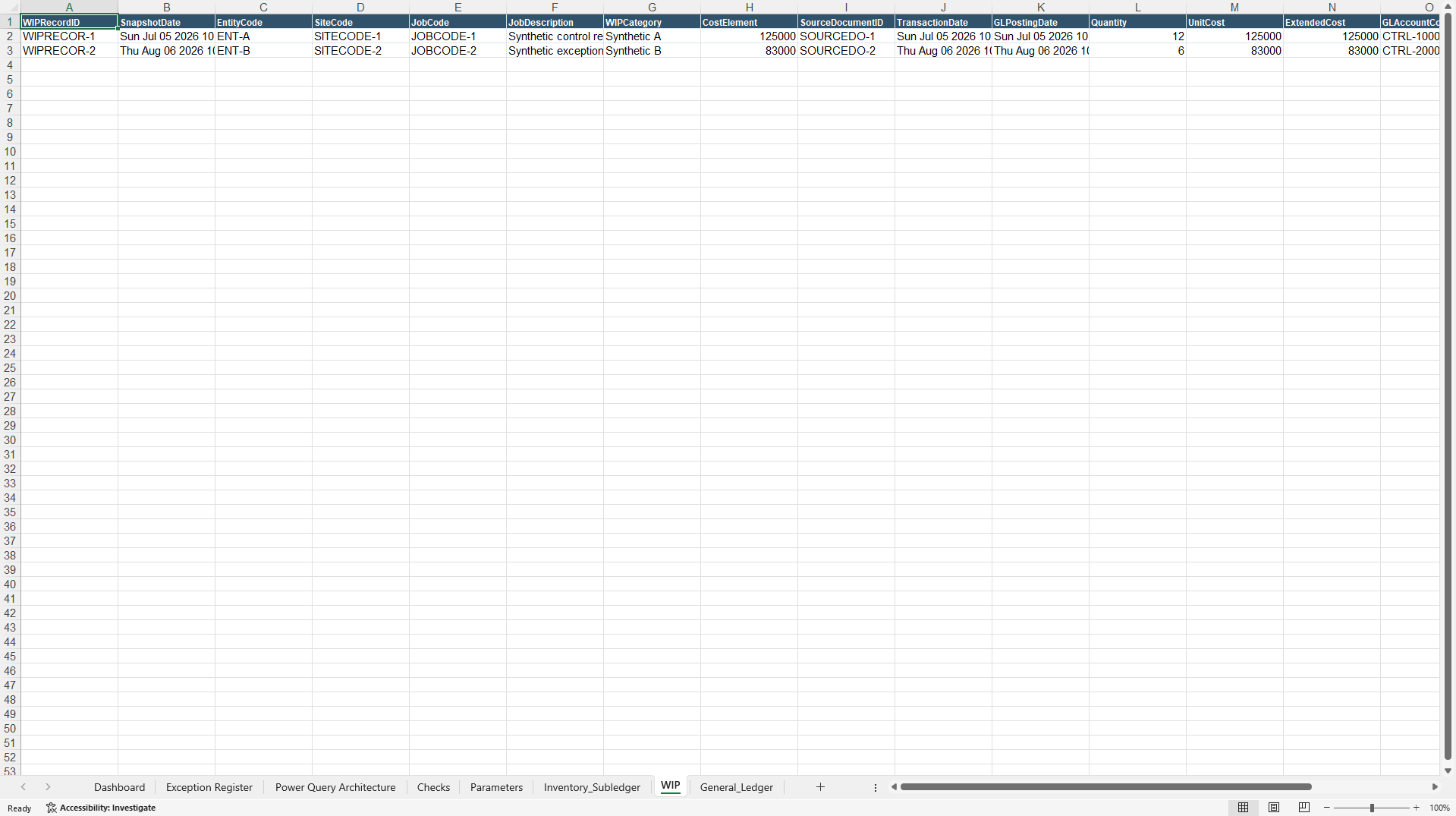 Inventory-to-GL Integrity Analyzer (Excel template (XLSX)) Preview Image
