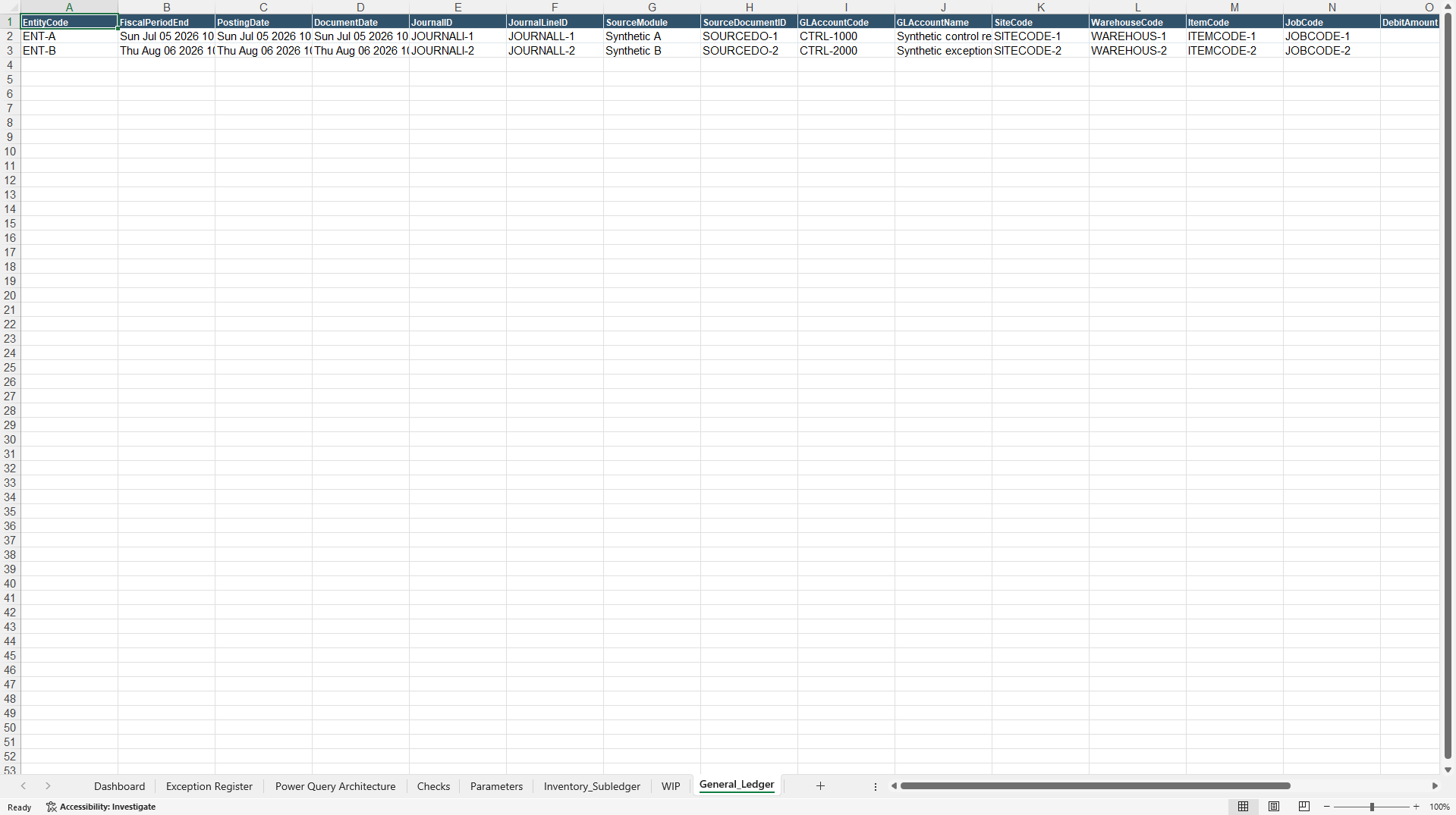 Inventory-to-GL Integrity Analyzer (Excel template (XLSX)) Preview Image