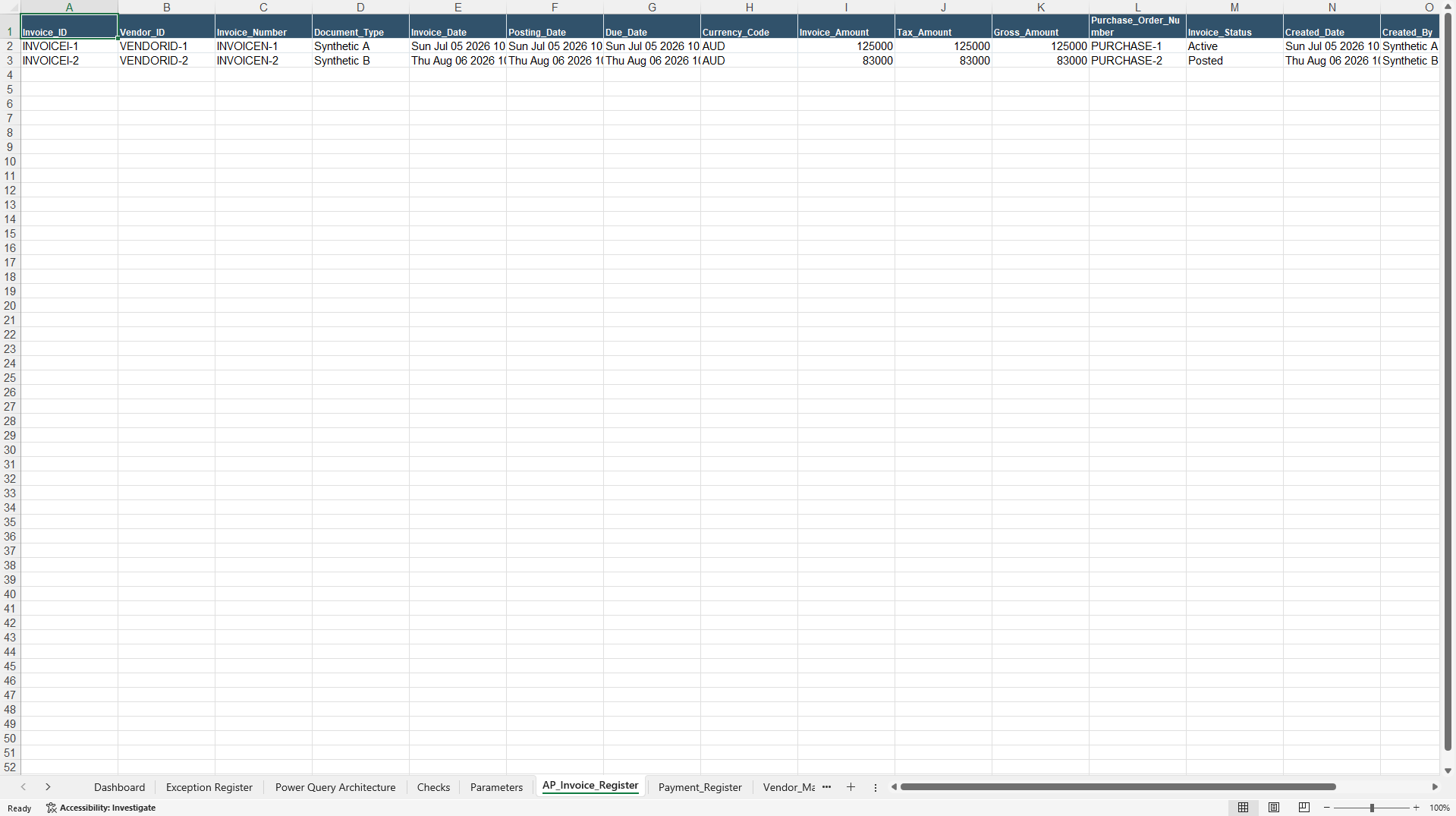 AP Duplicate Payment and Vendor Integrity Analyzer (Excel template (XLSX)) Preview Image