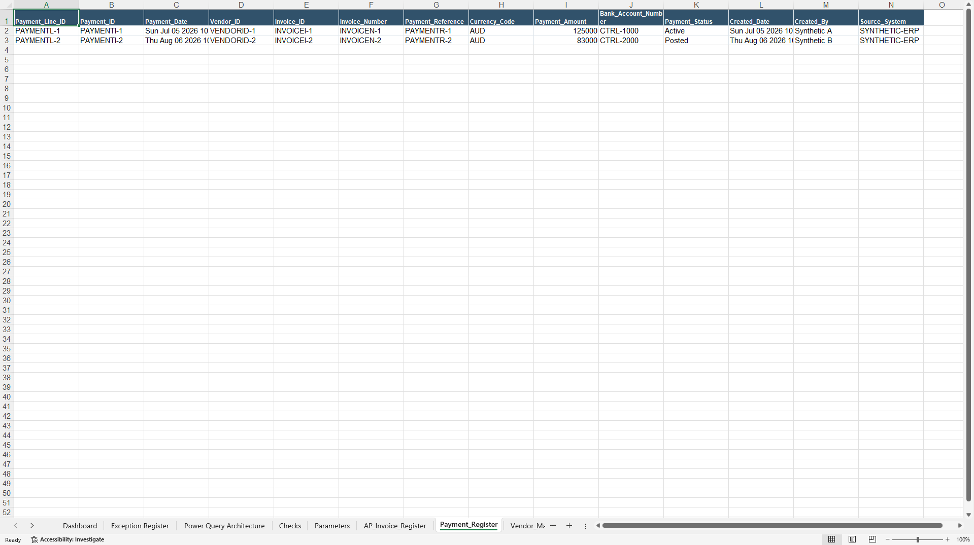 AP Duplicate Payment and Vendor Integrity Analyzer (Excel template (XLSX)) Preview Image