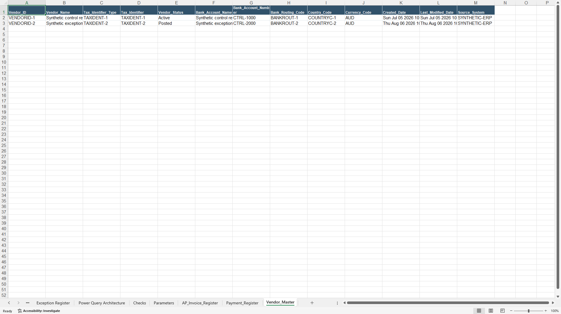 AP Duplicate Payment and Vendor Integrity Analyzer (Excel template (XLSX)) Preview Image