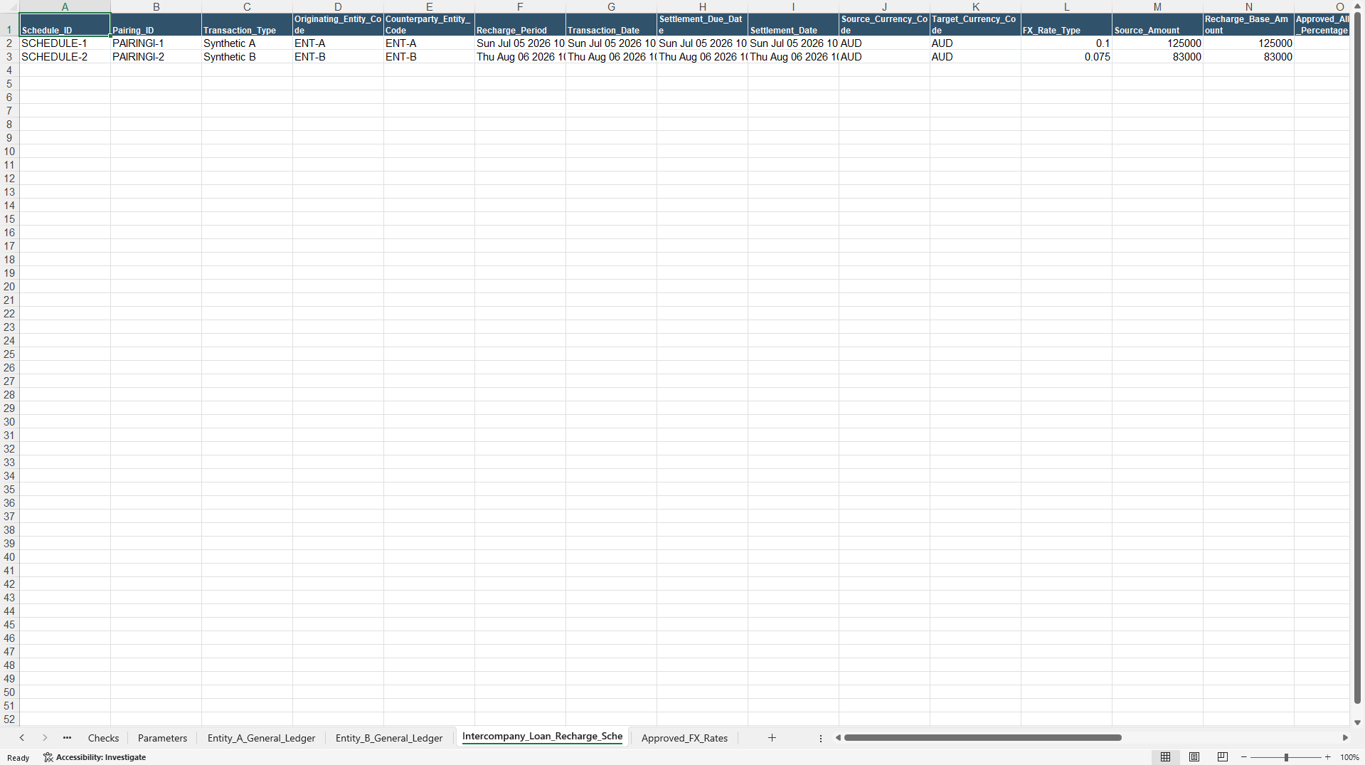 Intercompany Recharge and FX Reconciliation Matrix (Excel template (XLSX)) Preview Image