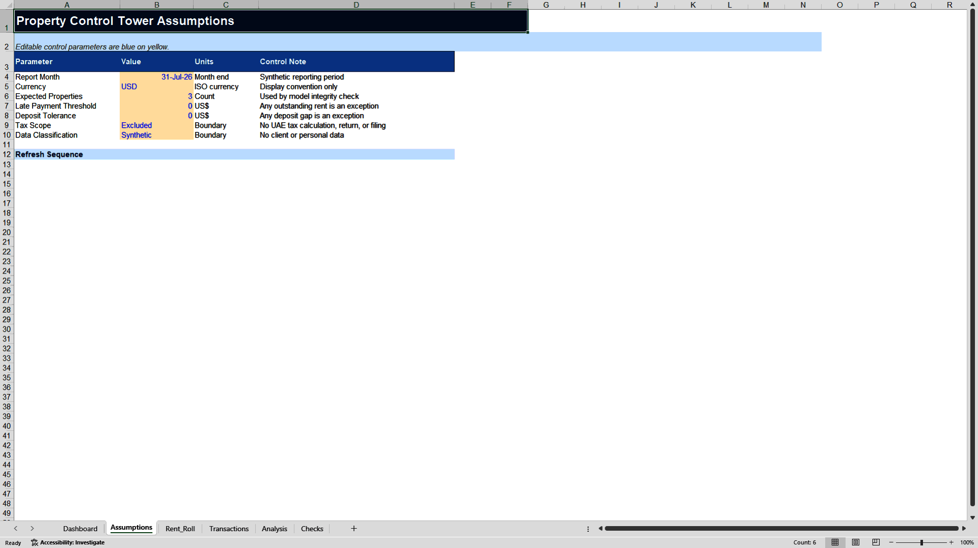 Property Financial Integrity Control Tower (Excel template (XLSX)) Preview Image