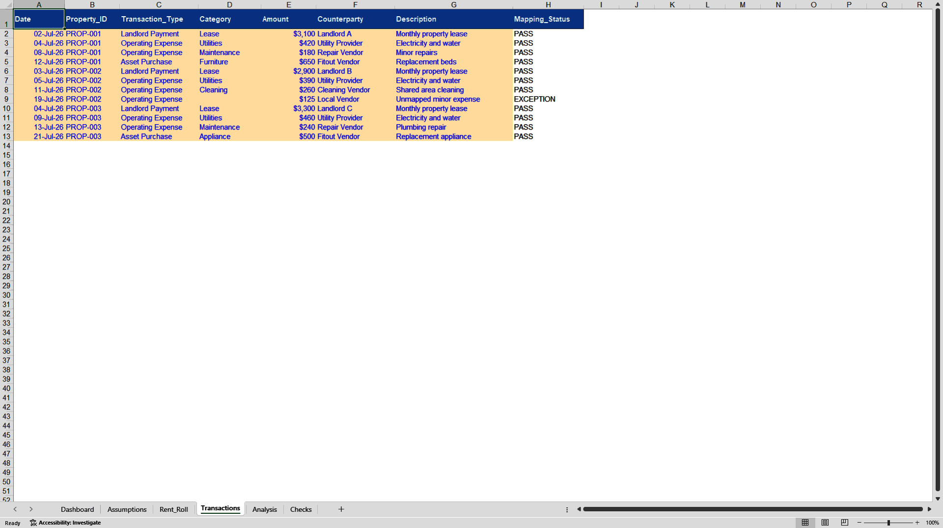 Property Financial Integrity Control Tower (Excel template (XLSX)) Preview Image