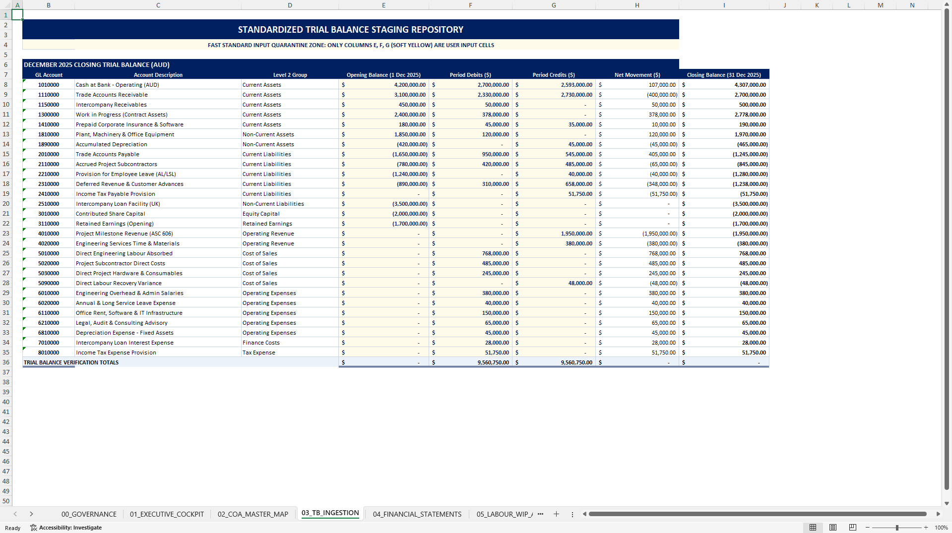 Global Infrastructure Financial Reporting Pack (Excel template (XLSX)) Preview Image