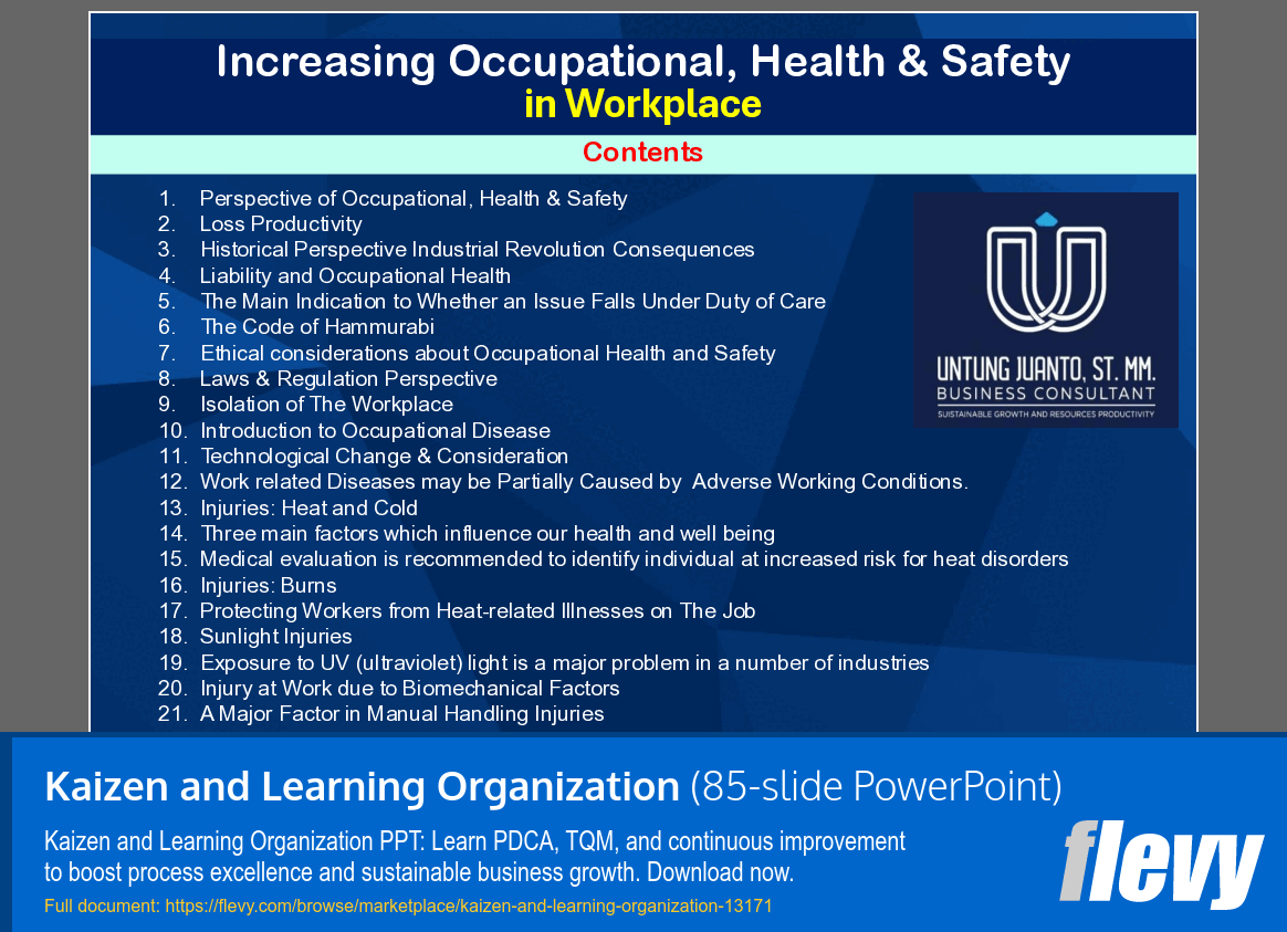 Kaizen and Learning Organization (85-slide PPT PowerPoint presentation template (PPTX)) Preview Image