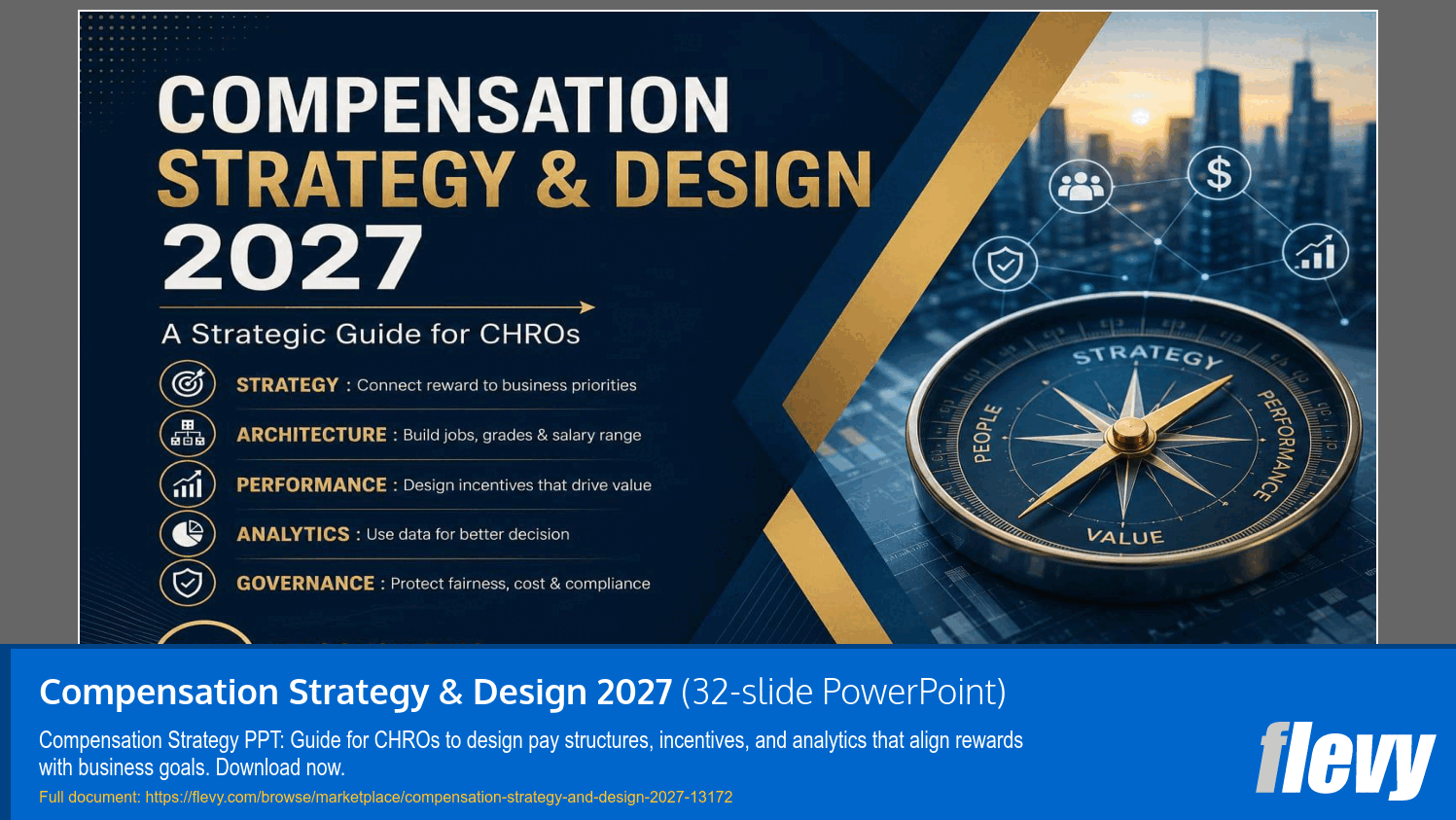 Compensation Strategy & Design 2027 (32-slide PPT PowerPoint presentation template (PPTX)) Preview Image