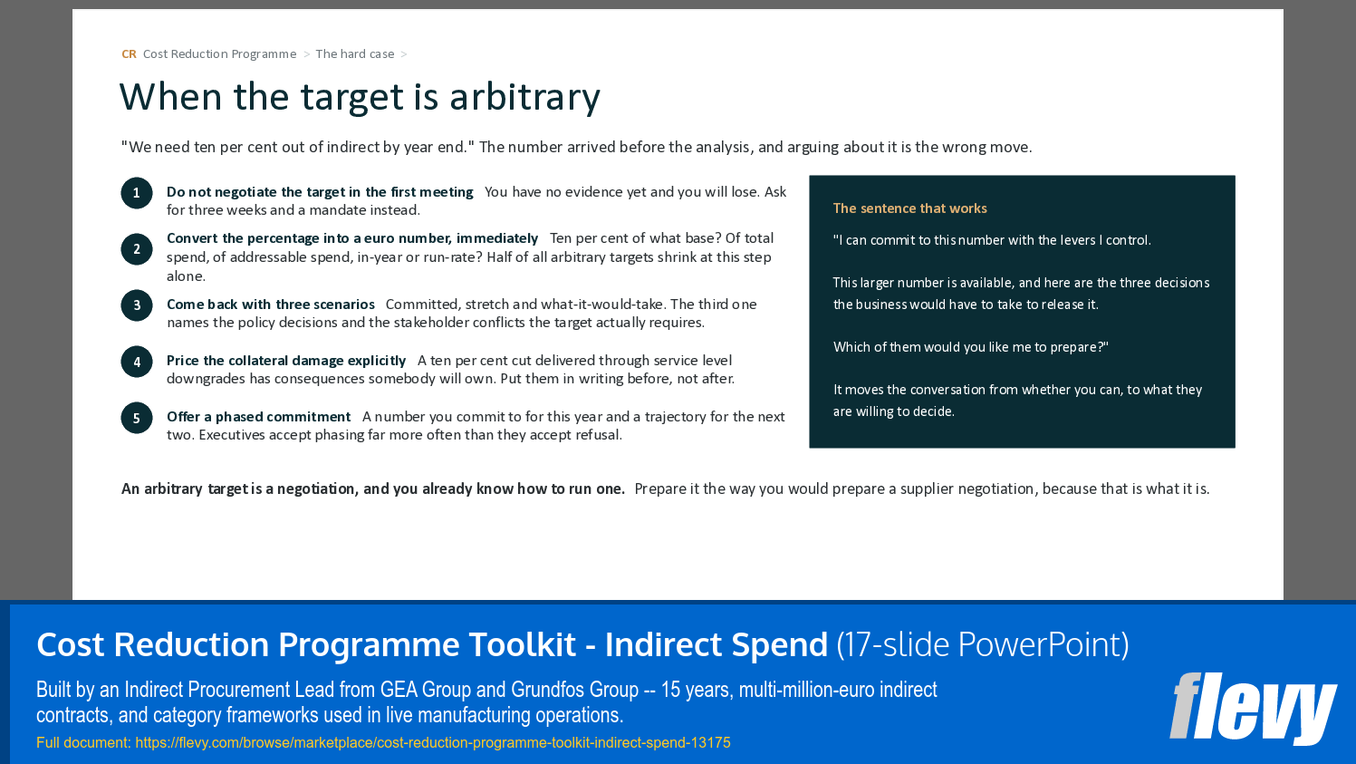 Cost Reduction Programme Toolkit - Indirect Spend (17-slide PPT PowerPoint presentation template (PPTX)) Preview Image