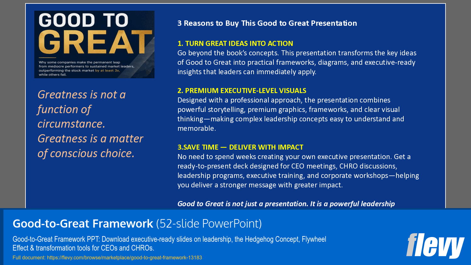 Good-to-Great Framework (52-slide PPT PowerPoint presentation template (PPTX)) Preview Image