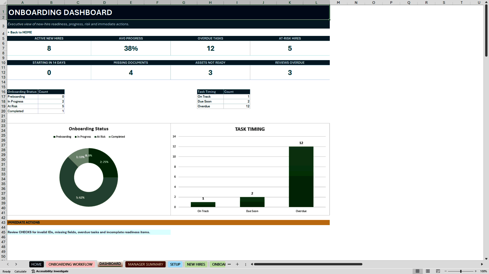 Employee Onboarding & Probation Tracker Excel Toolkit (Excel template (XLSX)) Preview Image